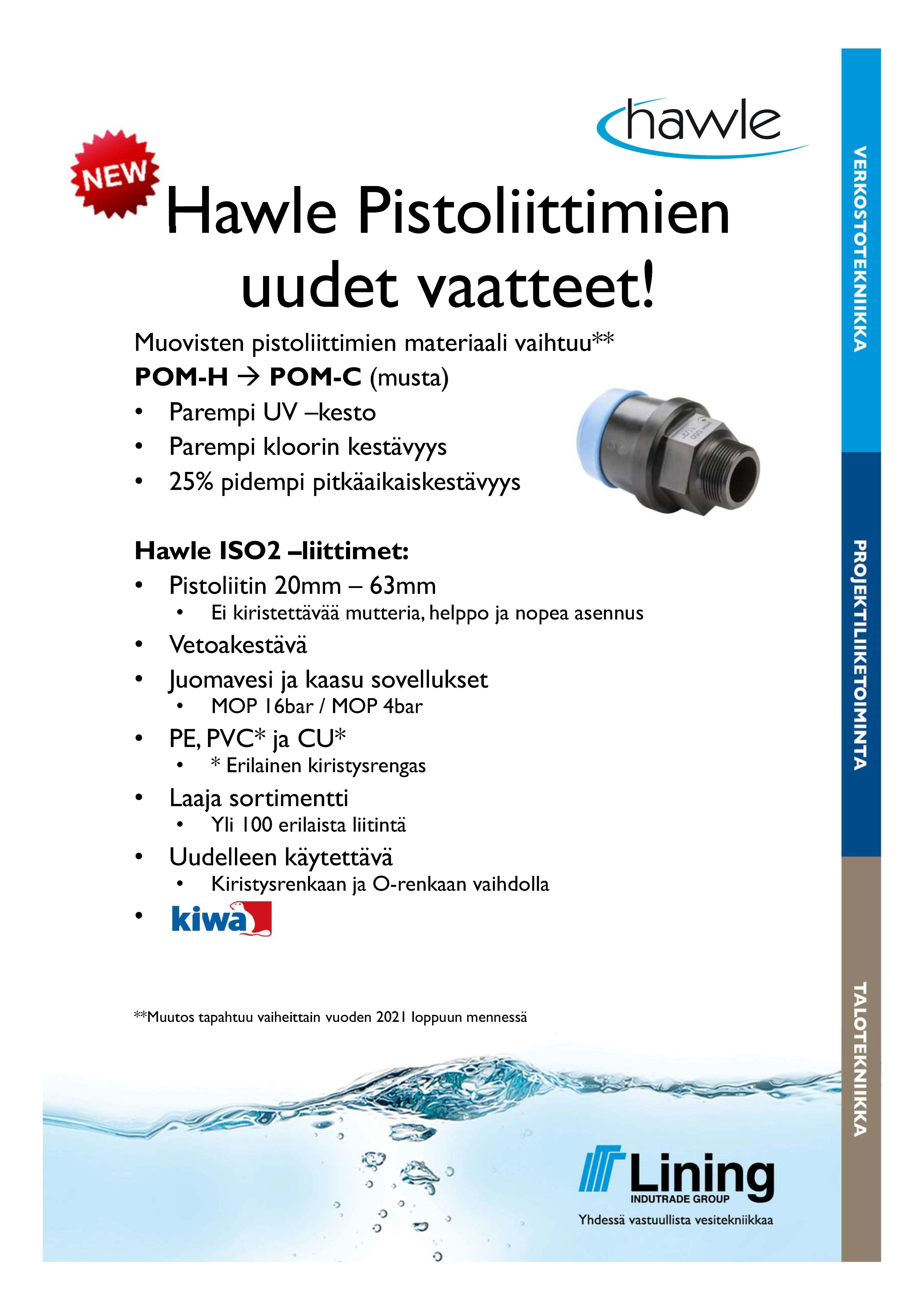 Hawle iso2 liittimet